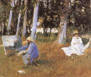 Claude Monet Painting at the Edge of a wood John Singer Sargent